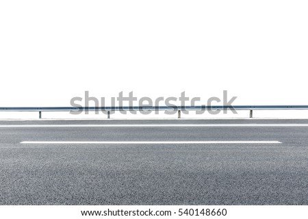 Asphalt road on white with path Royalty-Free Stock Photo #540148660