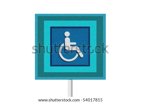 blue handicap symbol sign isolated on white