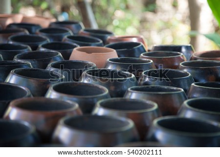 A lot of Almsbowls in the temple : Monk's bowls