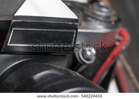 Retro camera, close-up, background