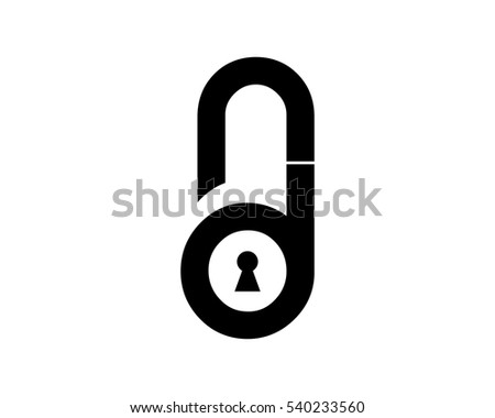 black padlock key locked secure image vector icon logo