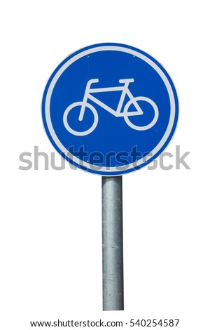 Bicycle Lane Sign in isolation