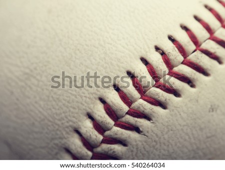 Close up of Used baseball background - Vintage Filter Processing.