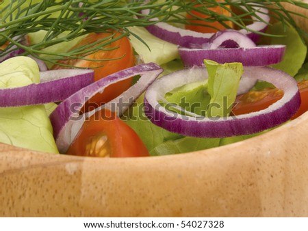 Closeup picture of fresh vegetable salad