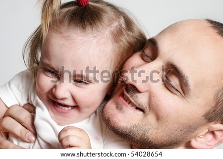 Happy family isolated on light background