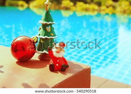 Decorated Christmas , pool background