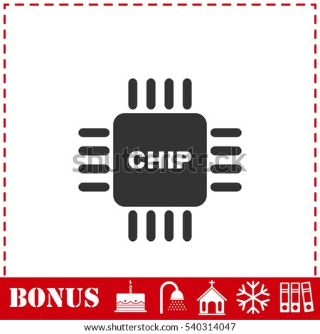 Chip icon flat. Simple vector symbol and bonus icon