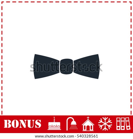 Bow tie icon flat. Simple vector symbol and bonus icon