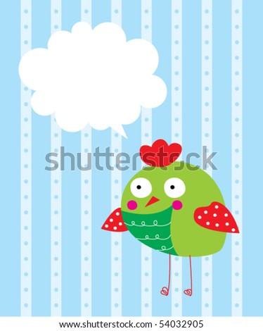 cutie bird greeting card