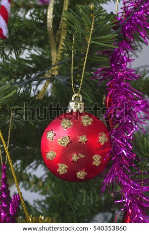 christmas decorations on christmas tree