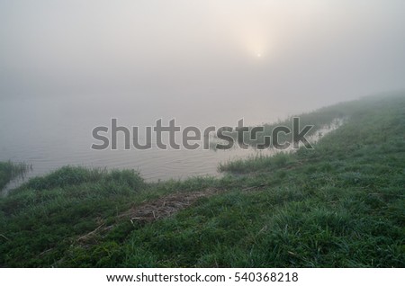 Spring fog morning and sunrise moment