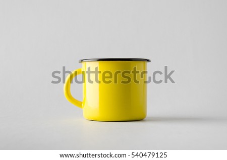 Yellow Enamel Mug Mock-Up