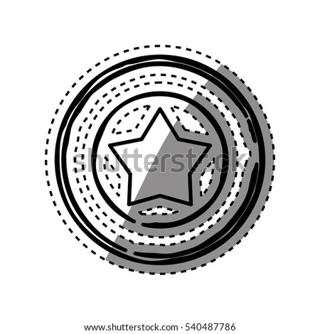 Star in round emblem icon vector illustration graphic