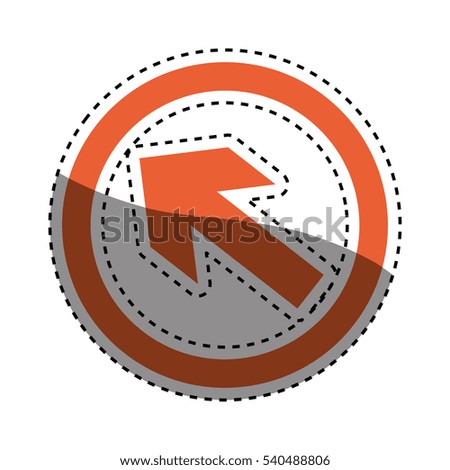 Arrow in round emblem icon vector illustration graphic