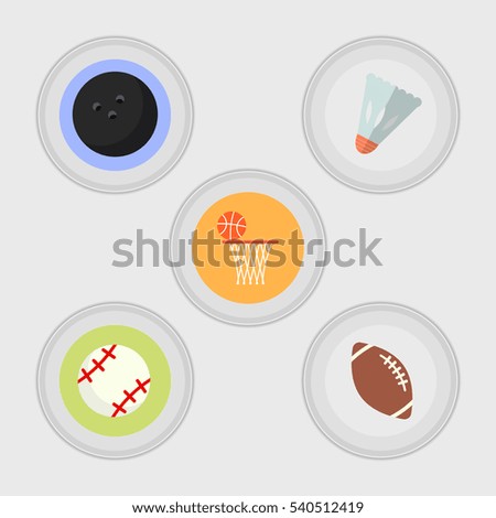 Sport balls flat icon illustration isolated sign symbol