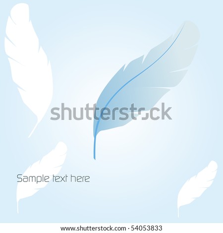 Blue feather card
