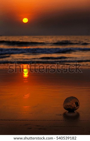 Sea Sunset. Beautiful gold sunset on the sea.