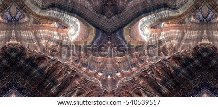 The stone eyes, Tribute to Dalí, abstract symmetrical photograph of the deserts of Africa from the air, aerial view, abstract expressionism,mirror effect, symmetry,kaleidoscopic photo,