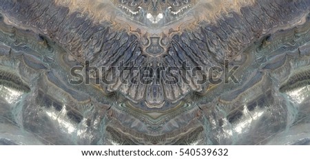 The Cleopatra Necklace,Tribute to Dalí, abstract symmetrical photograph of the deserts of Africa from the air, aerial view, abstract expressionism,mirror effect, symmetry,kaleidoscopic photo,