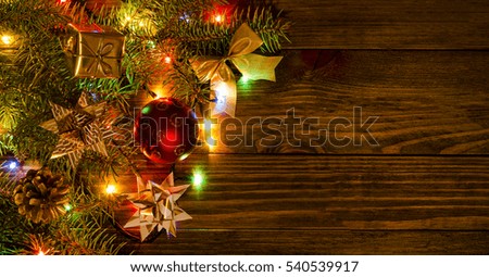 New Year Christmas background with decoration ornament