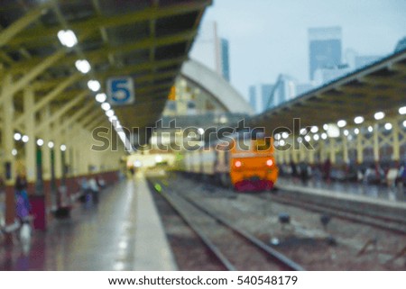 Blurred abstract background of train station 