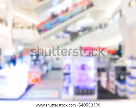 Abstract blur beautiful luxury shopping mall center and shop retail store for background
