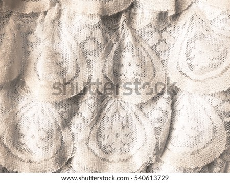 Beautiful white lace blouse closeup view background