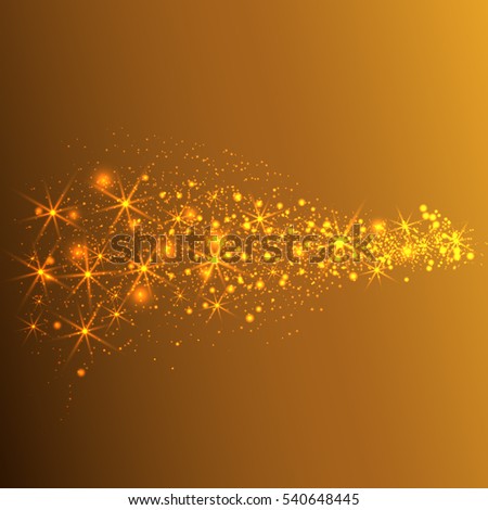 Magic Glitter Stars Sparkles background. Shining Light Trail. Vector Illustration.