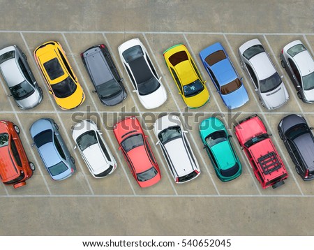 Empty parking lots, aerial view. Royalty-Free Stock Photo #540652045