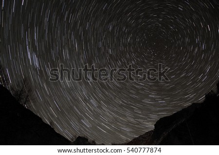 Startrail over The Alps.