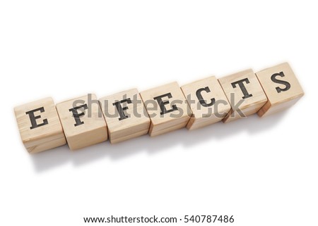 EFFECTS word made with building blocks isolated on white
