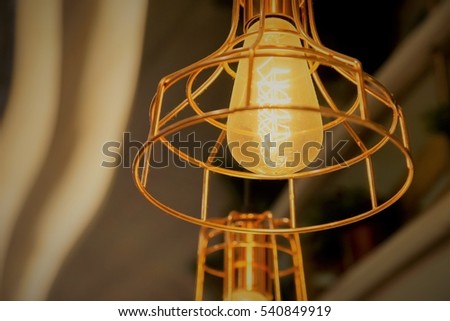 Retro style of old dusty electric light lamp bulbs for interior decoration