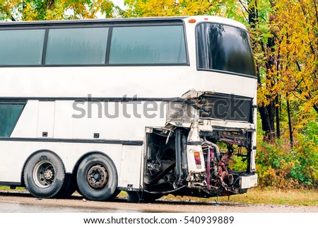Ruined tourist bus Royalty-Free Stock Photo #540939889