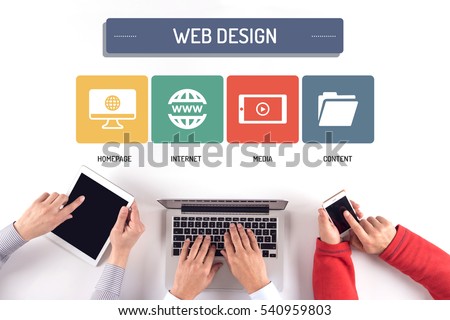 BUSINESS TEAM WORKING ON WEB DESIGN CONCEPT Royalty-Free Stock Photo #540959803
