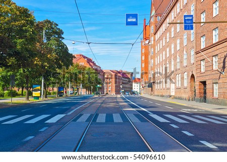City street in Helsinki, Finland