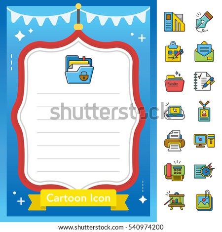 icon set office vector