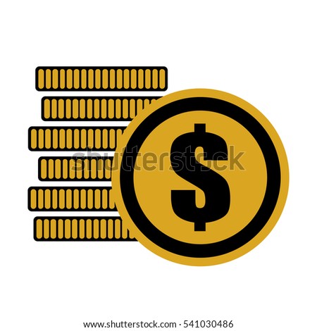 US Dollar money coins sign. USD currency symbol, vector illustration.