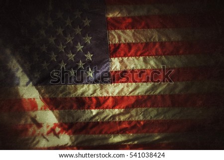 American flag - designed blur grunge vintage filtered usage for background