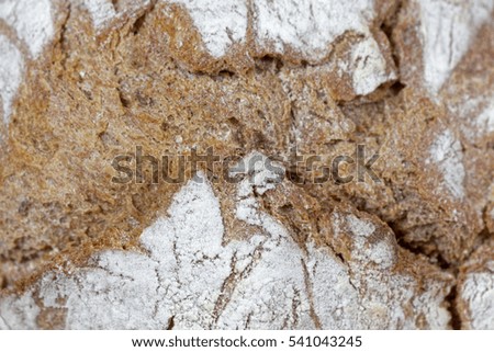 Macro photo of the surface of brown bread from Germany.