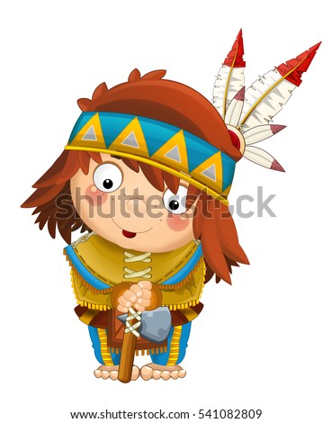 Cartoon indian character - isolated - illustration for children