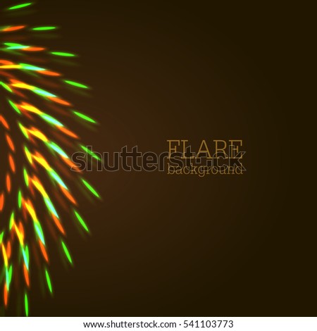 Vector illustration of bright bokeh shining flares of street evening lights, fireworks and disco ball sparkles. 
