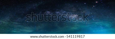 Landscape with Milky way galaxy. Night sky with stars Royalty-Free Stock Photo #541119817