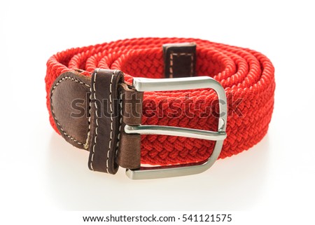 Fashion belt with buckle isolated on white background