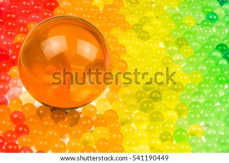 Rainbow glass bubbles and transparent ball