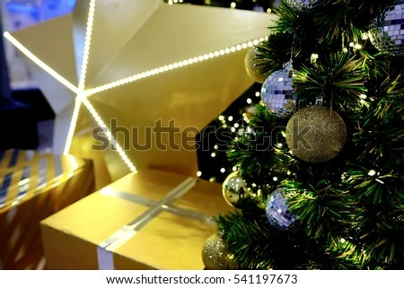 Christmas tree background, close up, select focus with shallow depth of field, idea use for background.

