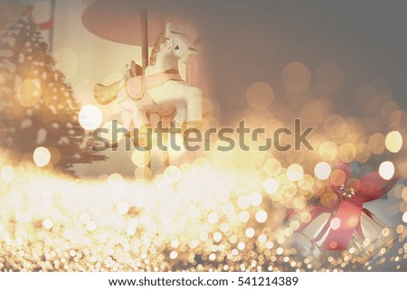 colorful christmas decoration background with bokeh
