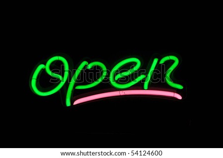 Open Green and Pink Neon Sign