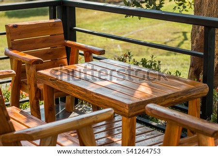 Wooden Tables and chairs for relaxing