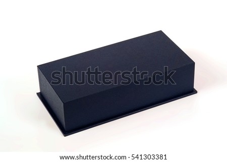 Blue box for a gift in various angles on a white background