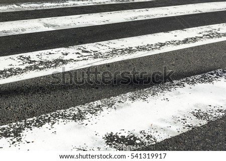 Pedestrian crossing on the road, zebra traffic walk way.